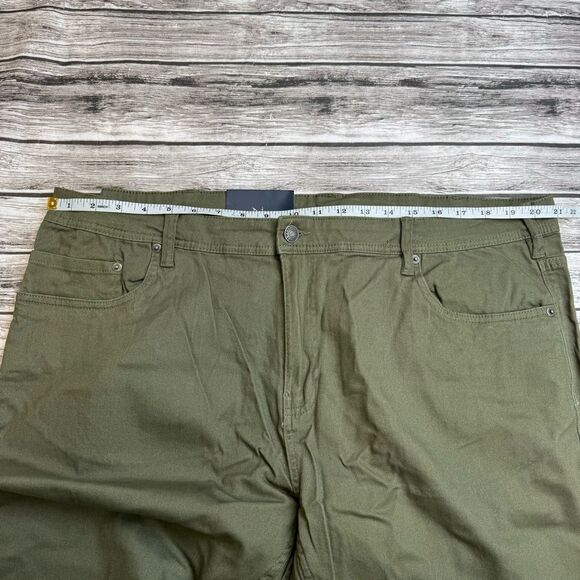 JACHS New York Men's Slim Fit 5-Pocket Pants Stretch Twill 42 x 34 Army Green - Picture 10 of 13